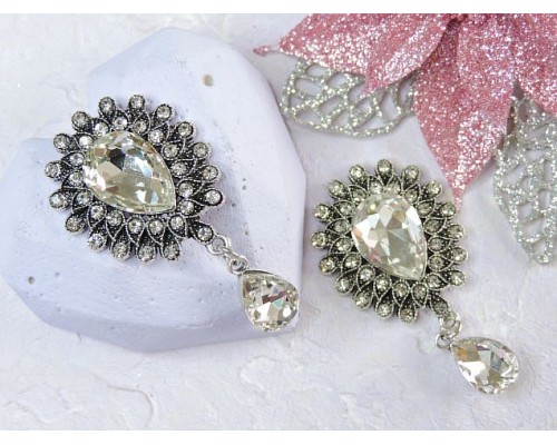 Серединка ювелирная, цв. серебро - 1 шт