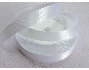 Атласная лента1,5 см, цв. белый - 1 м.