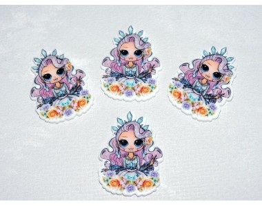 Кабошон-вырубка " Куколка -лол" - 1 шт.