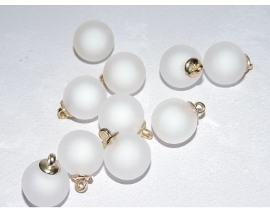 Подвеска шарик матовый , цв. белый - 1 шт.