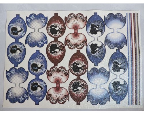 Кожзам-шаблон для бантика с блестками "Ученица №2" - 1 лист.