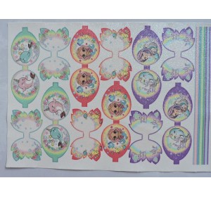 Кожзам-шаблон для бантика с блестками "Русалочки №7" - 1 лист.