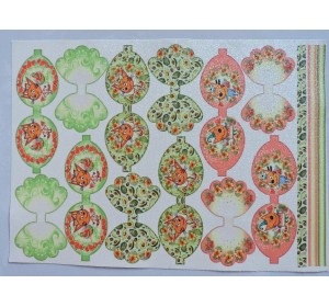 Кожзам-шаблон для бантика с блестками "Три кота №17" - 1 лист.