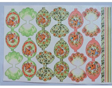 Кожзам-шаблон для бантика с блестками "Три кота №17" - 1 лист.