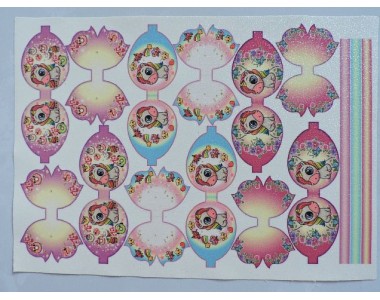 Кожзам-шаблон для бантика с блестками "Единорог №2" - 1 лист.