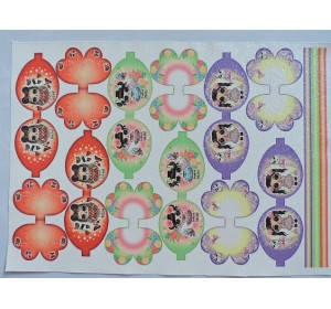 Кожзам-шаблон для бантика с блестками "Лол №3" - 1 лист.