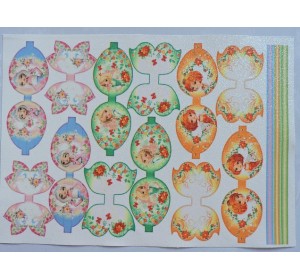 Кожзам-шаблон для бантика с блестками "Принцессы №12" - 1 лист.