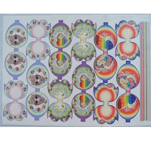 Кожзам-шаблон для бантика с блестками "Поп-ид №5" - 1 лист.