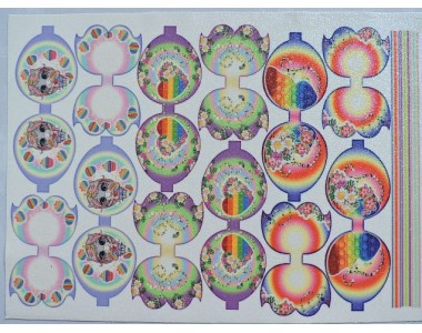 Кожзам-шаблон для бантика с блестками "Поп-ид №5" - 1 лист.