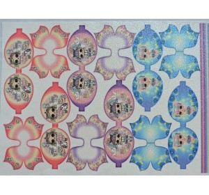 Кожзам-шаблон для бантика с блестками "Лол №4" - 1 лист.