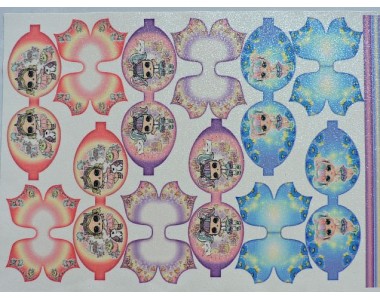 Кожзам-шаблон для бантика с блестками "Лол №4" - 1 лист.