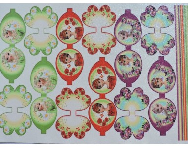 Кожзам-шаблон для бантика с блестками "Анна и Эльза №13" - 1 лист.