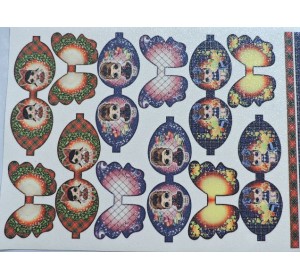 Кожзам-шаблон для бантика с блестками "Лол №1" - 1 лист.