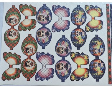 Кожзам-шаблон для бантика с блестками "Лол №1" - 1 лист.