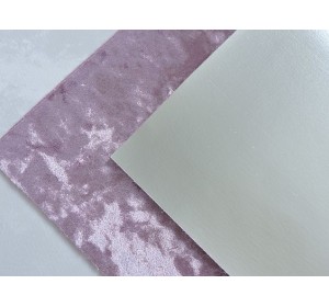Кожзам двусторонний с бархатом, цв. сиреневый/серебро - 1 лист