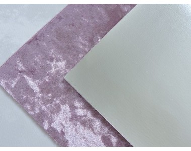 Кожзам двусторонний с бархатом, цв. сиреневый/серебро - 1 лист