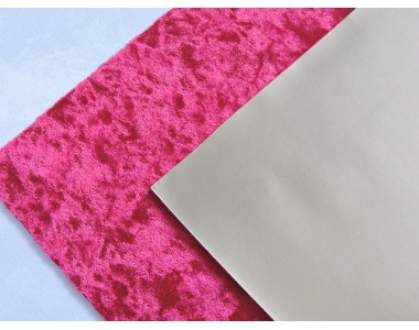 Кожзам двусторонний с бархатом, цв. бордовый/светлое золото - 1 лист