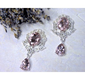 Серединка ювелирная с подвеской, цв. светло-розовый №13 - 1 шт.