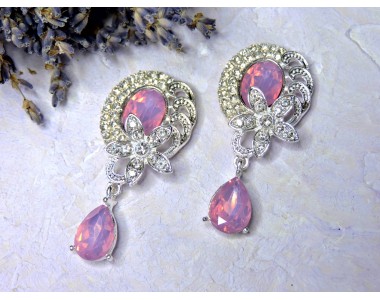 Серединка ювелирная с подвеской, цв. розовый №15 - 1 шт.