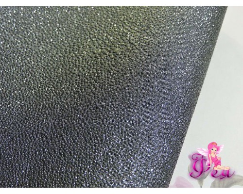 Кожзам "Сахара",  черного-серебреного цвета