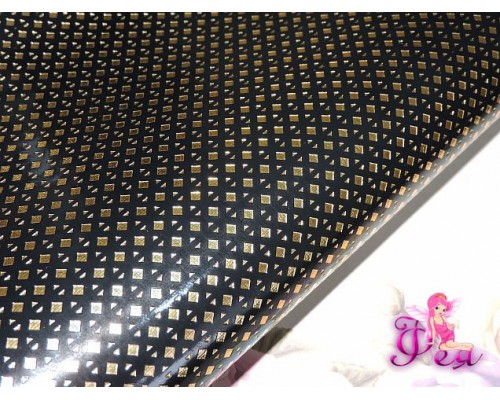 Кожзам "Антик" золото, черного цвета