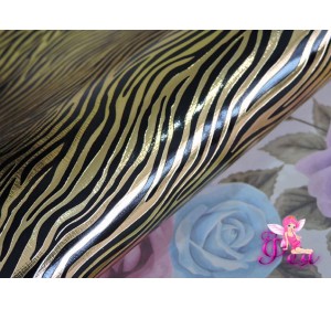 Кожзам "Тигр"  золото, черного цвета