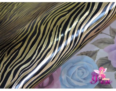 Кожзам "Тигр"  золото, черного цвета