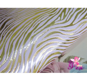 Кожзам "Тигр"  золото, розового цвета