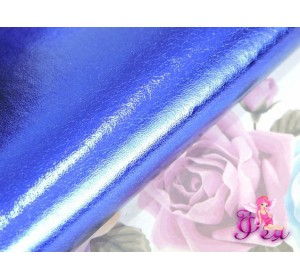 Кожзам "Металлик" , синего  цвета