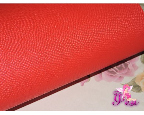 Кожзам "Кантри", красного цвета 