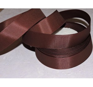 Репсовая лента 25 мм, цв. темно-коричневый - 1 м.