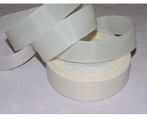 Репсовая лента 25 мм, цв. кремовый - 1 м.