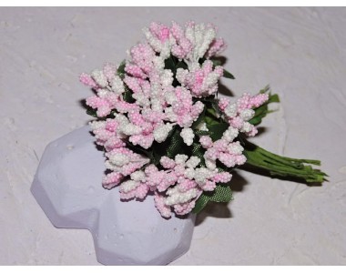 Букетик тычинок из 12 шт, цв. бело-светло. розовые - 1 букетик.