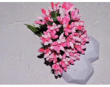 Букетик тычинок из 12 шт, цв. розово-ярко-розовый  - 1 букетик.