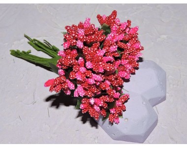 Букетик тычинок из 12 шт, цв. ярко-розово-красный  - 1 букетик.