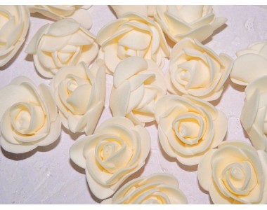 Роза 35 мм из фоамирана, цв. кремовый - 1 шт.