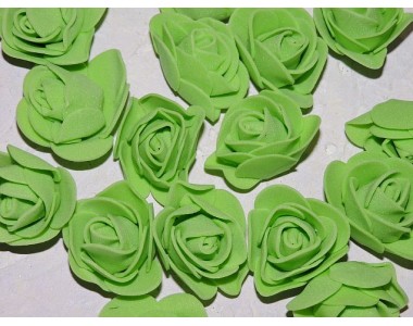 Роза 35 мм из фоамирана, цв. салатовый - 1 шт.
