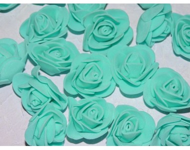 Роза 35 мм из фоамирана, цв. бирюза - 1 шт.
