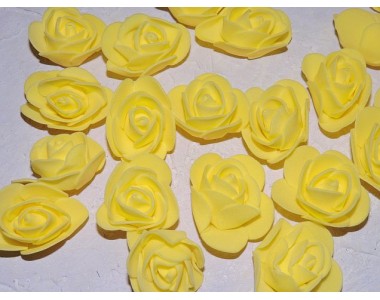 Роза 35 мм из фоамирана, цв. желтый - 1 шт.