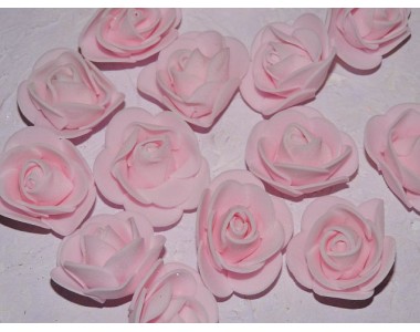 Роза 35 мм из фоамирана, цв. светло-розовый - 1 шт.