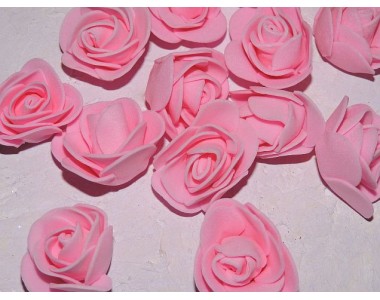 Роза 35 мм из фоамирана, цв. розовый - 1 шт.