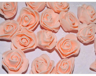 Роза 35 мм из фоамирана, цв. светло-персиковый - 1 шт.