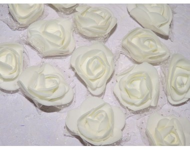 Роза 40 мм из фоамирана и органза, цв. кремовый - 1 шт.