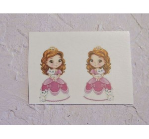 Термонаклейка "Принцесса с котиками" высота - 2,5 см (пара)