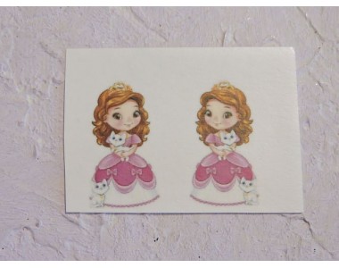 Термонаклейка "Принцесса с котиками" высота - 2,5 см (пара)