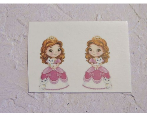 Термонаклейка "Принцесса с котиками" высота - 2,5 см (пара)