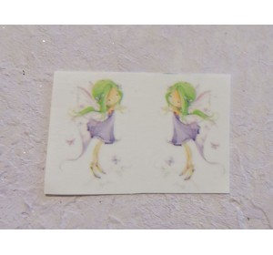 Термонаклейка "Фея с зелеными волосами" высота - 2,5 см (пара)