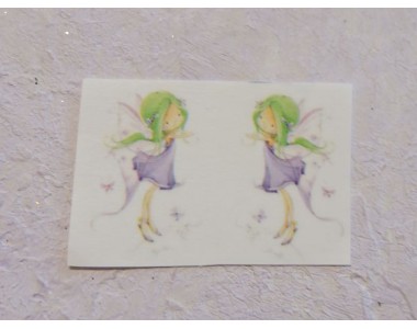 Термонаклейка "Фея с зелеными волосами" высота - 2,5 см (пара)