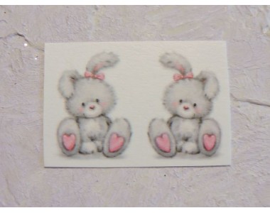 Термонаклейка "Зайка" высота - 2,5 см (пара)