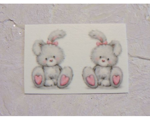 Термонаклейка "Зайка" высота - 2,5 см (пара)